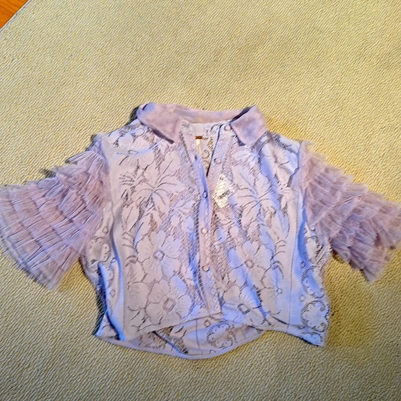 Free People purple cropped blouse size small NEW with TAG - Picture 3 of 10